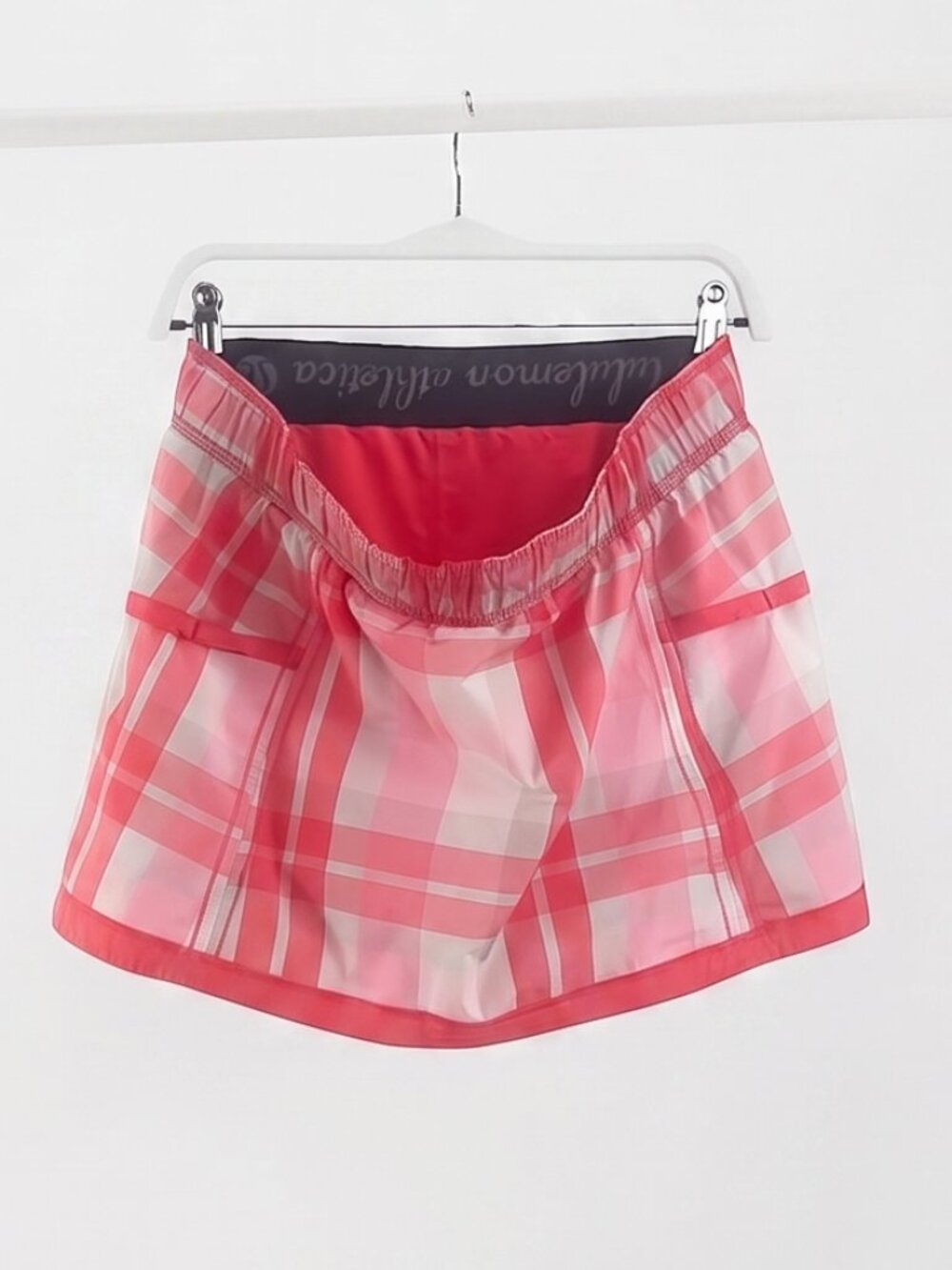Lululemon Pace Rival Skirt – Pink/White Plaid - Size: 8